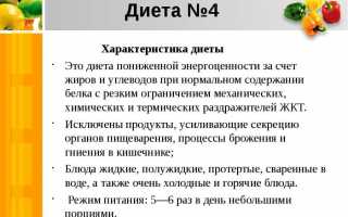 Лечебный стол (диета) № 4 по Певзнеру: таблица продуктов и режим питания – рецепт как приготовить быстро и вкусно