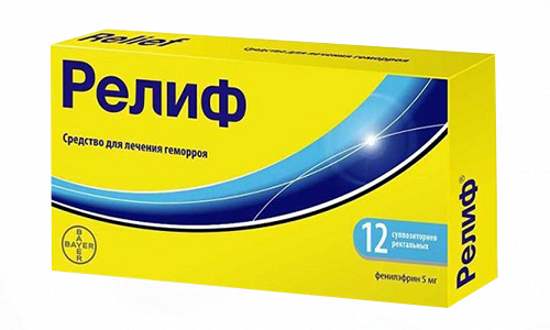Релиф представляет собой лекарственное средство, борющееся с проявлениями геморроя