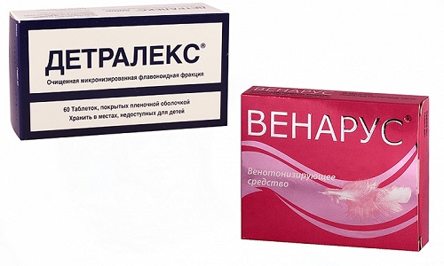 При варикозном расширении вен и других заболеваниях сосудов врачи назначают препараты Детралекс или Венарус